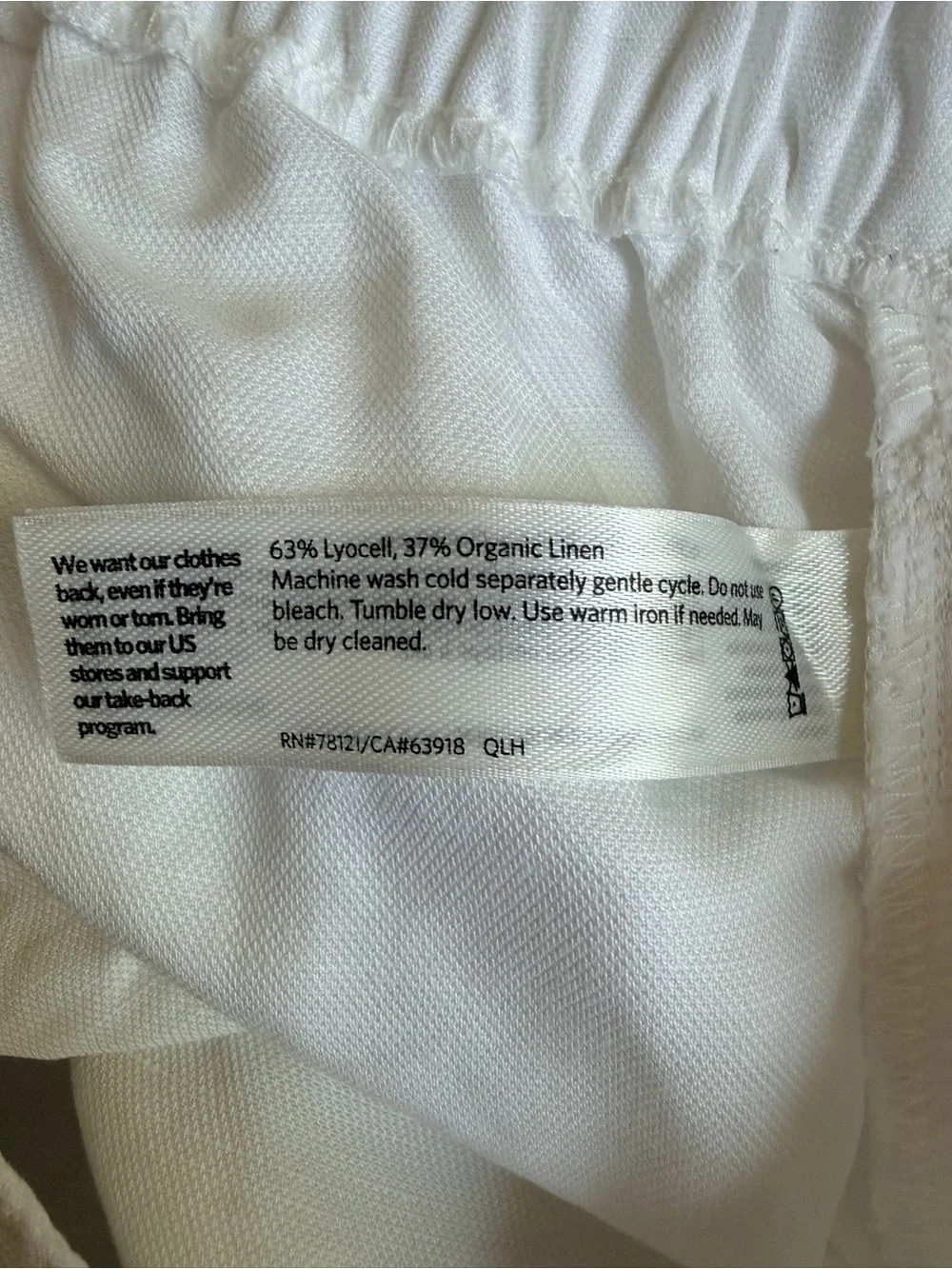 Eileen Fisher White Relaxed Straight Linen Blend Pants | L